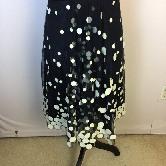 Badgley Mishka Strapless Party Dress Size 10 Womans Black Polka Dot Embellished - Picture 10 of 15